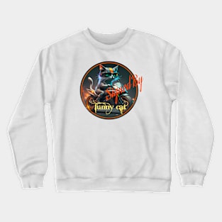 Cat rider illustration Crewneck Sweatshirt